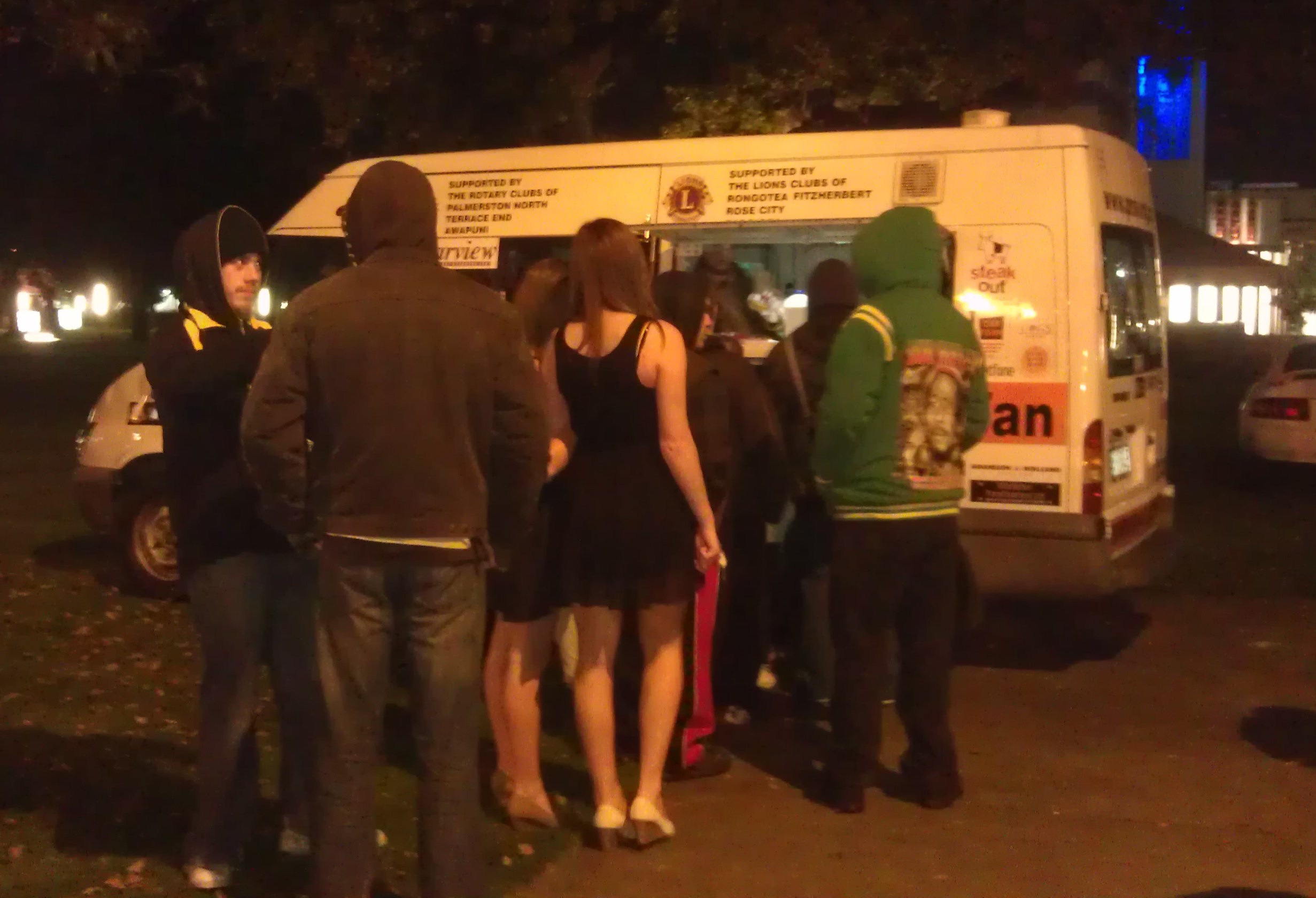 Street Van giving out food during weekends at night